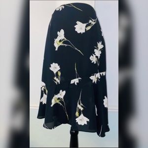 Black floral skirt